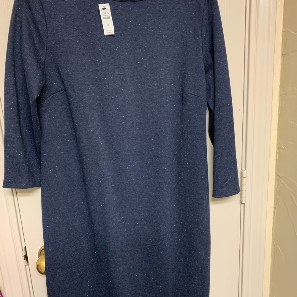 Navy long sleeve sweatshirt type dress, M